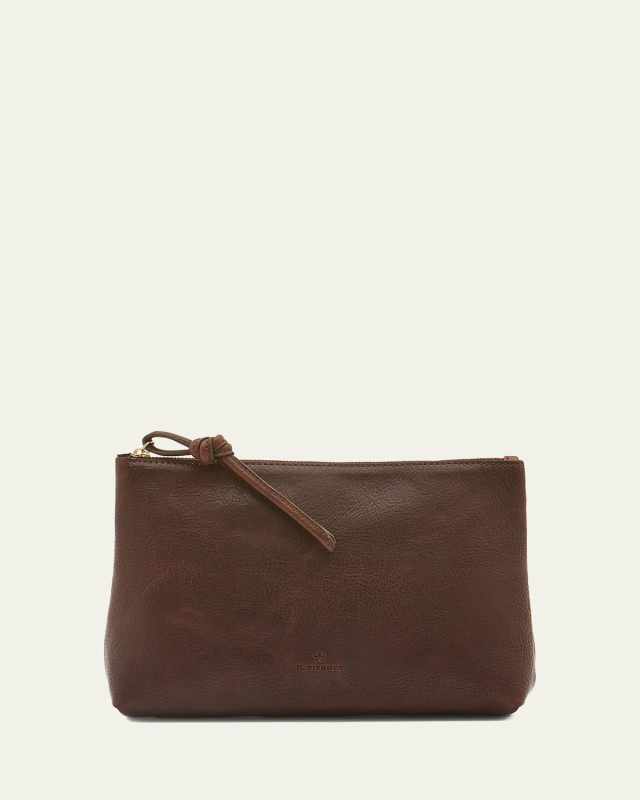 Snodo Zip Leather Clutch Bag